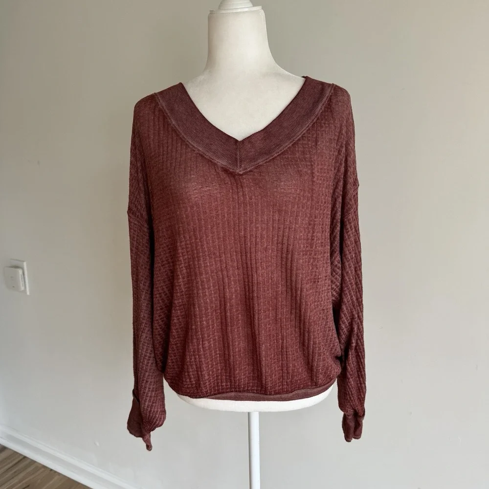 Free People We The Free South Side Thermal Top in Cinnamon Size XS